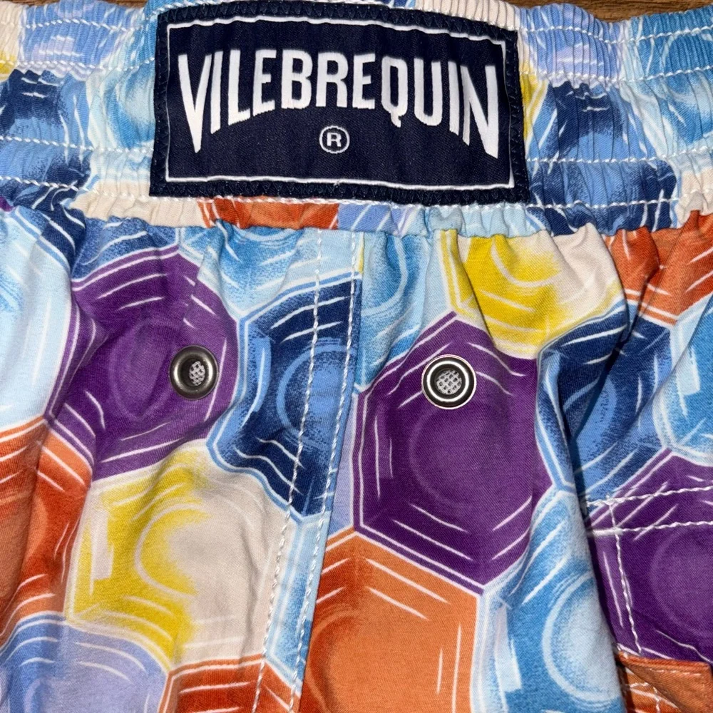 FLAWS Vilebrequin Colorful Hexagon Pattern Swim Shorts Size Large - Picture 5 of 12